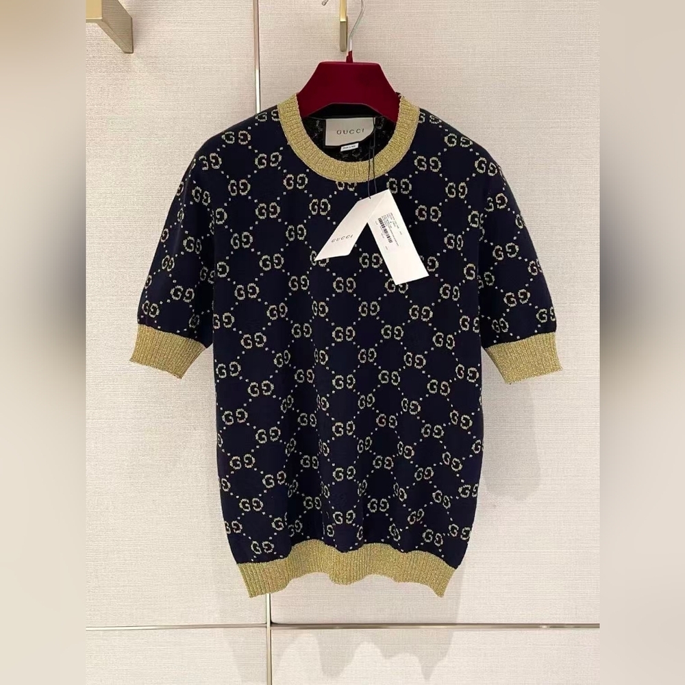 Gucci GG cotton lamé top